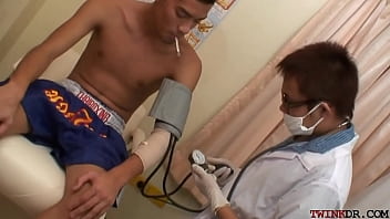 Preview 1 of Cock Huilated - Examined twink Asian breeding his medic till making him cum