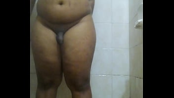 Preview 1 of Panay Storsex - Ebony shemale thot washing her thick ass