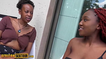 Preview 1 of Roxi Being A Goodgirl - African best friends Missy M and ebony babe Chidinma fucks white guy after they gave him a perfect blowjob