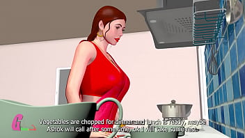Preview 1 of Mom Stw Japanese - Indian Desi Animated Sex Porn Film in 3D - Trusty Bhabi