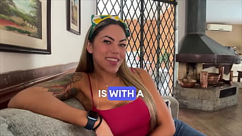 Preview 2 of Lesbain Office Dildo - Brazilian milf with big tits gets down and dirty in her first casting: deep throat and rimming - POV blowjob