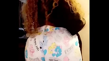Preview 2 of Antenista - Massive round ass on a white girl in care bear PJs.