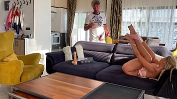 Preview 3 of Raped Xxx6 - beautiful girl masturbates with new toys at home on camera and sucks boyfriend&#039_s dick
