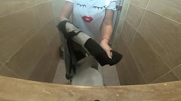 Preview 4 of Real Russian Homemade Sex - EXCELLENT MASTURBATION IN THE BEACH TOILET. LOVE TO FUCK IN A PUBLIC PLACE