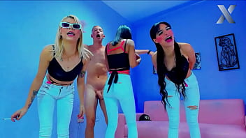 Preview 2 of Use Two Hands - group of crazy girls suck their best friend&#039_s cock
