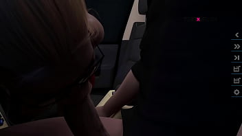 Preview 4 of Donwlob Video Ini - Dreams of Desire - Aby Giving Blowjob to Alex inside the car and swallowed all of his sperm