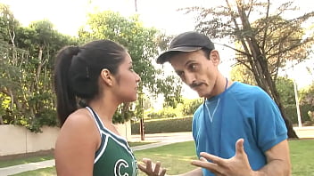 Preview 1 of Leoras Masturbation - Horny old man fucks his Latina stepdaughter - (Ruby Reyes)