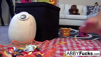 Preview 3 of Jav Sex Break - Abigail carves a pumpkin then plays with herself