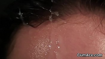 Preview 4 of Fucking Machine At Full Speed - Horny honey gets sperm load on her face swallowing all the semen