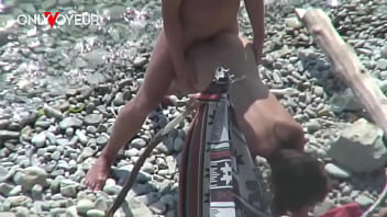 Preview 4 of Awek Ditampar - Beach Voyeur. Slut wife gives head and gets fucked in public