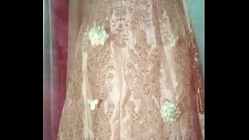 Preview 4 of Buti Full Girls Sex - Indian gay Crossdresser Gaurisissy xxx sex in Golden Saree pressing his boobs and fingering his ass