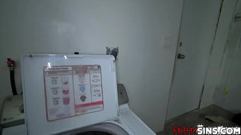 Preview 1 of Xxxxxx Video Deci - Stepbrother Tyler Steel fucks his horny stepsister Alex Harper while doing the laundry