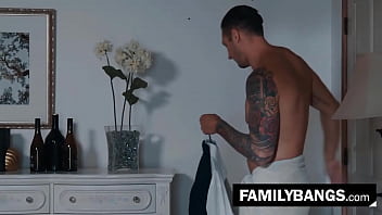 Preview 1 of Lace Lingerie Mature Solo - FamilyBangs.com ⭐ Tiny Girl Seduces her Lawyer Stepdad after Bathing,  Anna Clair Clouds,  Quinton James