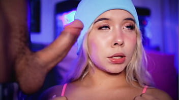 Preview 2 of Kaydin Cross - Blonde with an angelic face sucks a cock close to the camera