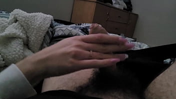 Preview 2 of Nippla Chawana - huge cumshot all over teens hand after slow handjob and tease