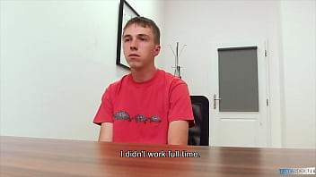 Preview 2 of Camara Oculta Con El Vendedor - European Twink Rides And Gives A Blowjob To His Future Boss For Some Extra Cash - BigStr 244