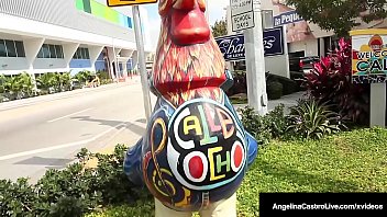 Preview 1 of Ggg Doppel - Cuban Cock Sucker Angelina Castro Stuffs Mouth With Stranger