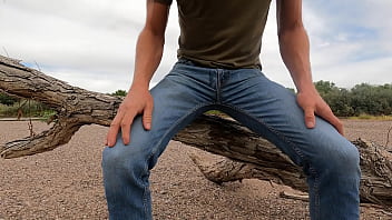 Preview 2 of 09 Year - Jerking off with piss in public