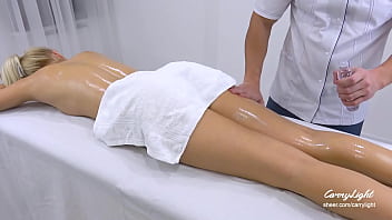 Preview 1 of Natasha Nice Forsed Sex - In-Home Massage Therapist fucked Naughty Teen hard / Unexpected Sex / Amateur couple CarryLight