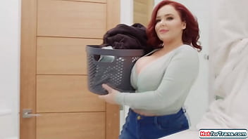 Preview 1 of Ip Spy Cam - Busty milf fucked by her tgirl neighbors