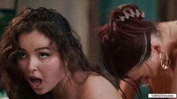 Preview 4 of Beuty Sex Ko - Busty shemale Emma Rose bangs her college gf in public cafe