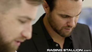 Preview 1 of Konek Abang Kecik - Two Hunks Have To Suck The Big Boss&#039_s BBC To Get Extension - Raging Stallion