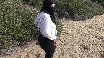 Preview 1 of Mainzer Studentin - unfaithful married French Muslim wife shows hairy pussy in public