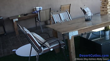Preview 3 of Massage Sex Trick - Shey Holmes and two other college girls naked cornhole