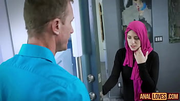 Preview 1 of Accidentally Creampie Teen - Nikki Knightly In Horny Hijab Girl Unveils Her Asshole
