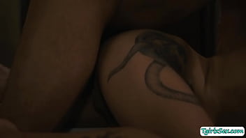 Preview 3 of Daddy Forsed Doture - Busty brunette tranny babe Eva Maxim massage and anal sex