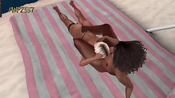 Preview 3 of Bbw Extreme Fucking - 3D Beach Lesbians