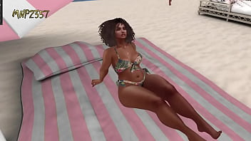 Preview 1 of Bbw Extreme Fucking - 3D Beach Lesbians