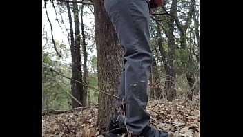 Preview 4 of Bad Sons Watching To Mother - Alan Prasad in skinny tight jeans beats his meat in jungle. Desi boy jerks in Forest. Indian dude masturbate in jungle.
