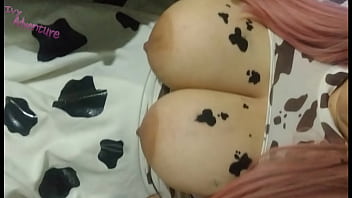 Preview 1 of Father Daughter Open Sex Video - I&#039_m a Cow,  BBW Milf Sucking a cock   Cumshots on tits - Ivy Adventure