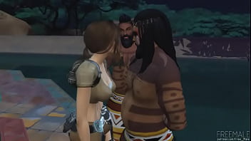 Preview 1 of Hot Ayah - Lara Croft The Aborigine Whore (Sims 4)