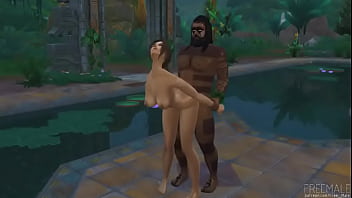 Preview 4 of Hot Ayah - Lara Croft The Aborigine Whore (Sims 4)