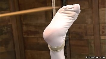 Preview 2 of Jordi Mom N Son - Redhead lesbian is caned on hogtie