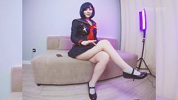 Preview 1 of La Llorona Pablo Lapiedra - Adorable college girl Ryuko Matoi crosses her legs and teases you with her thick thighs and big ass