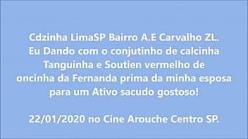 Preview 1 of Porte Ariege - Cdzinha LimaSP Dando no cine com o conjutinho verm oncinha da Fernanda prima esposa 22012020