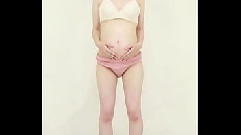 Preview 2 of Lick Pussy Anime - A young married woman is photographed in maternity nude,  showing off her large tits before giving birth.