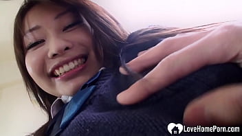 Preview 1 of Body Small Tits - Asian girl gets her love tunnel slammed