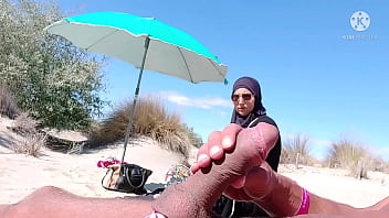 Preview 3 of Brazzers Momay In Doing - I shocked this muslim by pulling my cock out on the public beach,  OMG her husband will be here soon