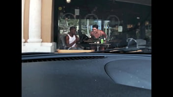 Preview 1 of 50 Age Hot - Cheating Wife #4 Part 3 - Hubby films me outside a cafe Upskirt Flashing and having an Interracial affair with a Black Man!!!