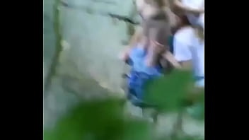 Preview 1 of Jepang Perkosa Anak - Lucky Guy Getting a Double BJ Outdoors