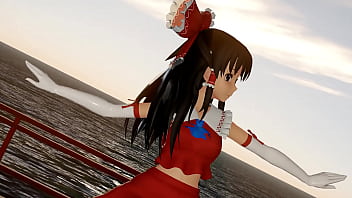Preview 2 of Bdsm Big Tit - Reimu Touhou Striptease
