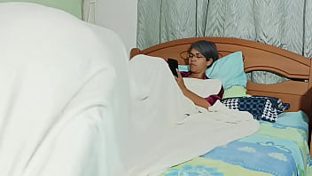 Preview 2 of Bokep India Mom - I watch my stepmother masturbate from the closet and I get under her sheets to fuck her hard with my thick cock
