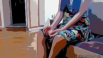 Preview 1 of Mom Knew What He Want - Padrastro enga&ntilde_a a su Hijastra con el Juego de la Chupeta en la Boca para Meterle su Polla cuando tiene los Ojos Tapado Cartoon Hentai