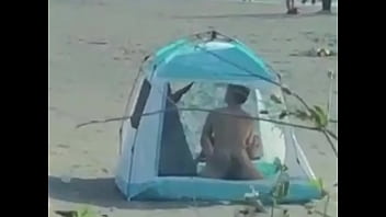 Preview 2 of Indian Shari Wali Moti Aunti - The couple make love in the tent