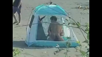 Preview 1 of Indian Shari Wali Moti Aunti - The couple make love in the tent