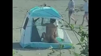 Preview 4 of Indian Shari Wali Moti Aunti - The couple make love in the tent